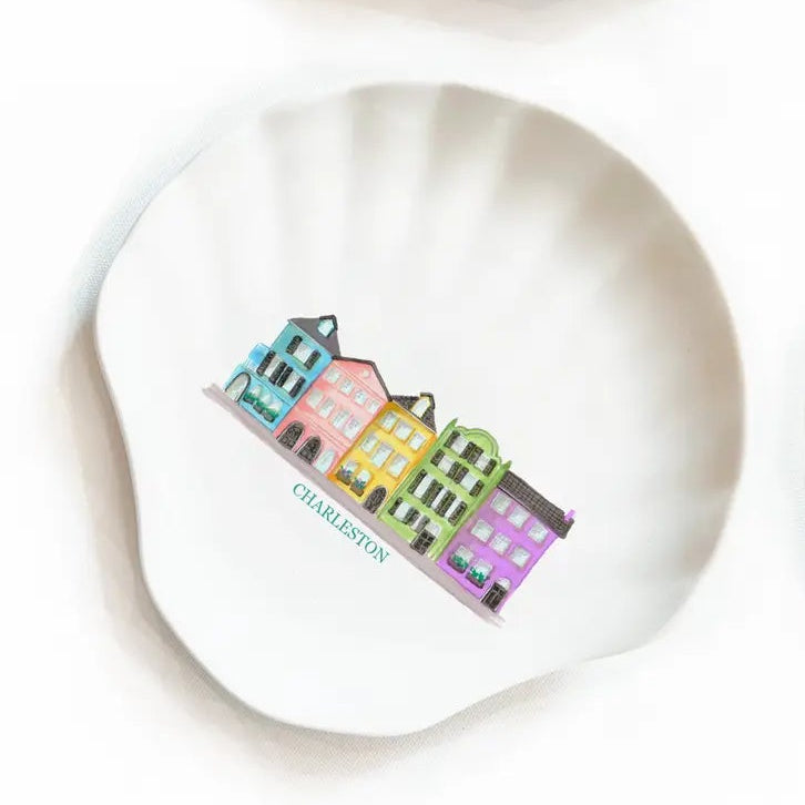 Rainbow Row Porcelain Shell Dish