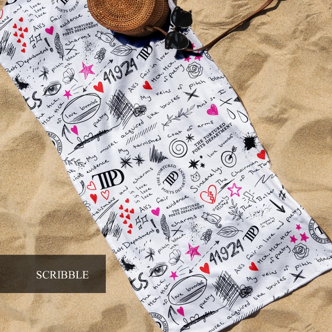 Taylor Swift Tortured Poet Inspired Lightweight Beach Towel