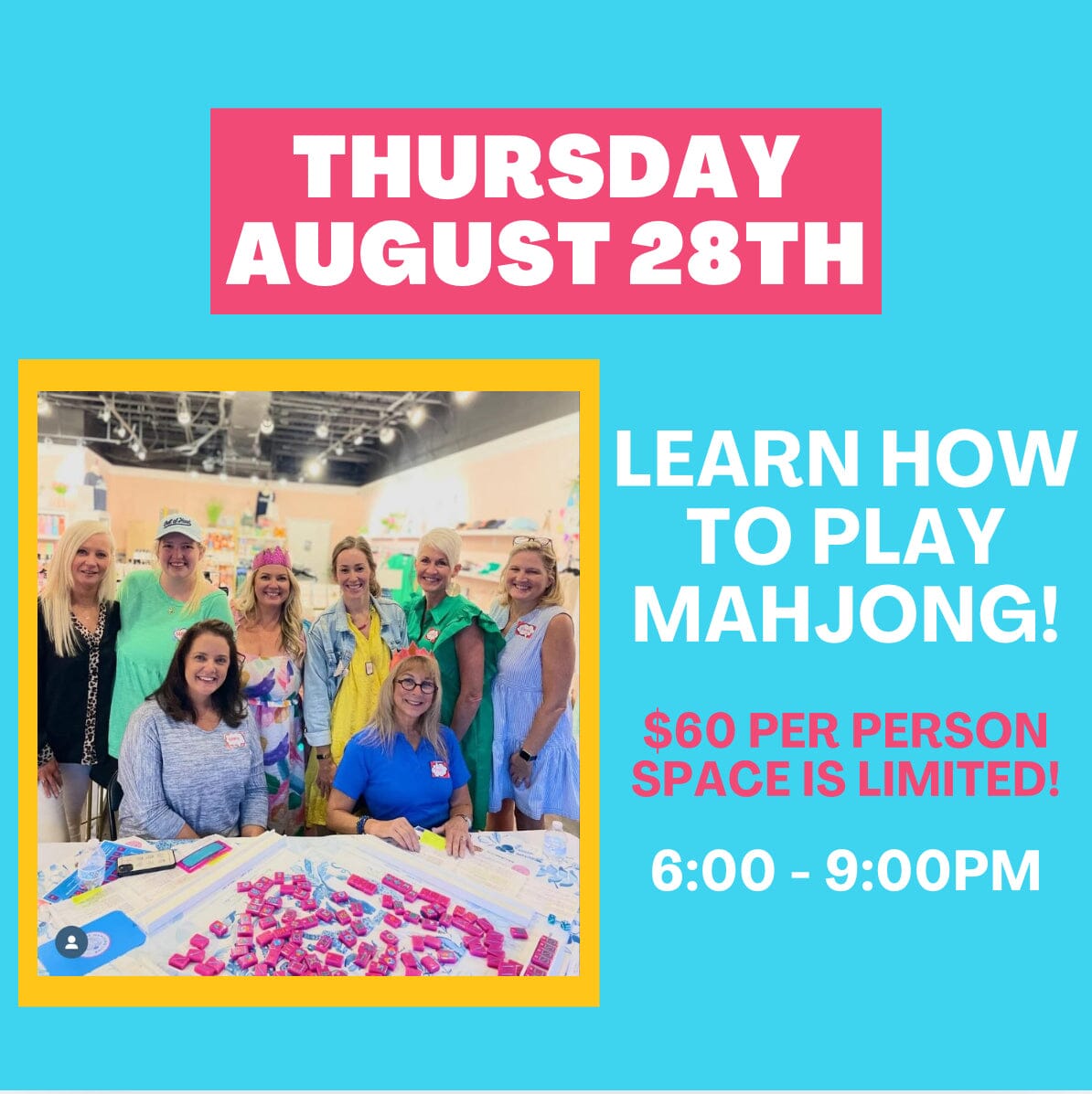 8-28 | Learn How To Play Mahjong Class at The Happy Southerner - Reserve Your Seat - August 28th The Happy Southerner