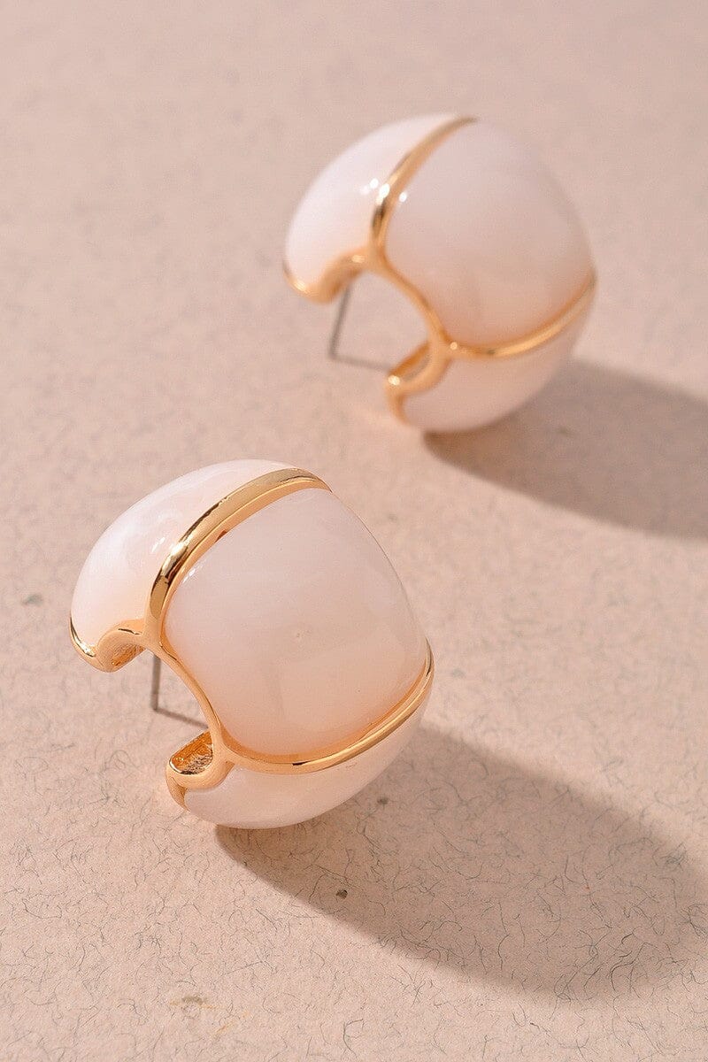 Acrylic Hoop Stud Earrings The Happy Southerner White