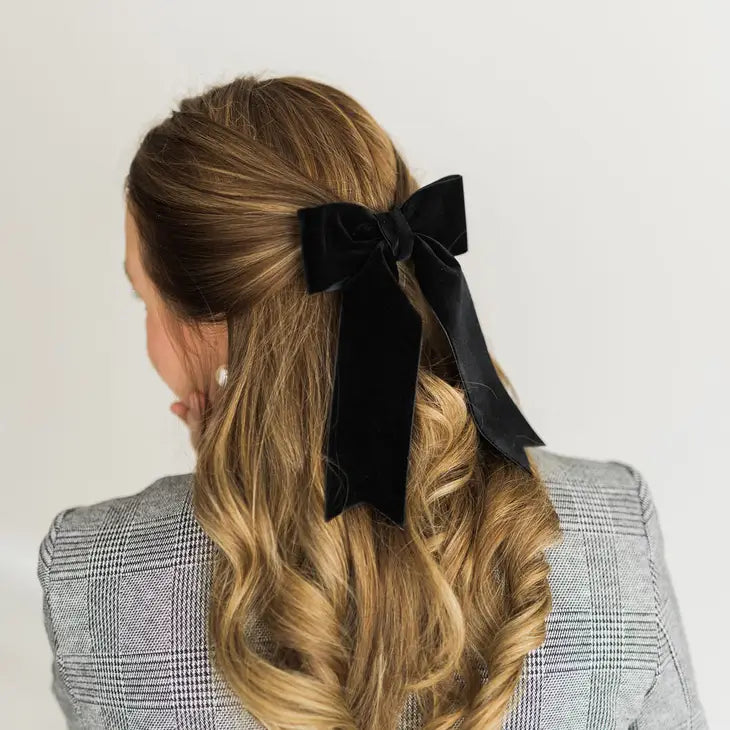 Bailee Black Velvet Bow The Happy Southerner