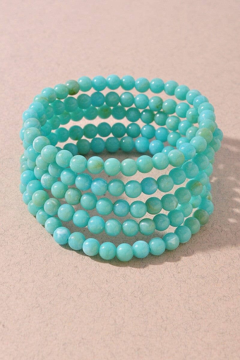 Beaded Stretch Multi Bracelet Set The Happy Southerner Turquoise