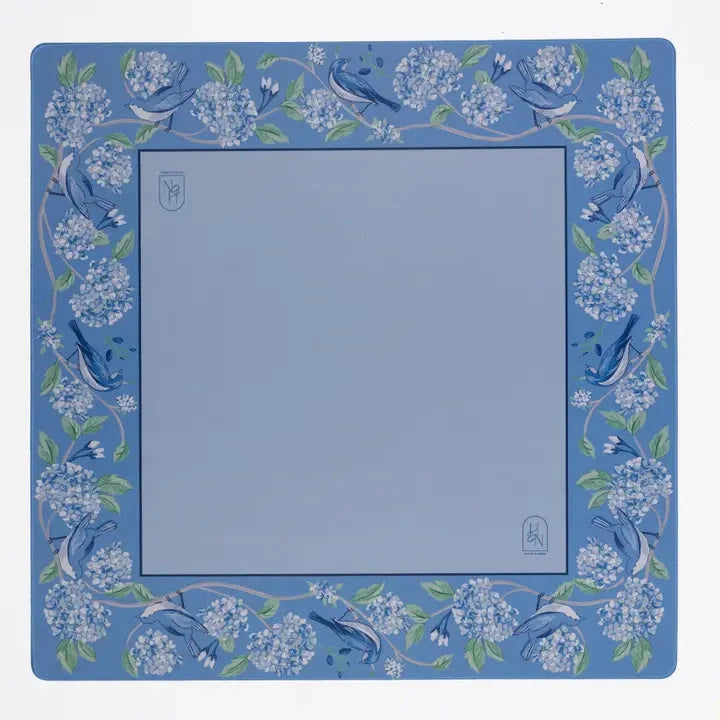Blue Hydrangea Bird Mat The Happy Southerner
