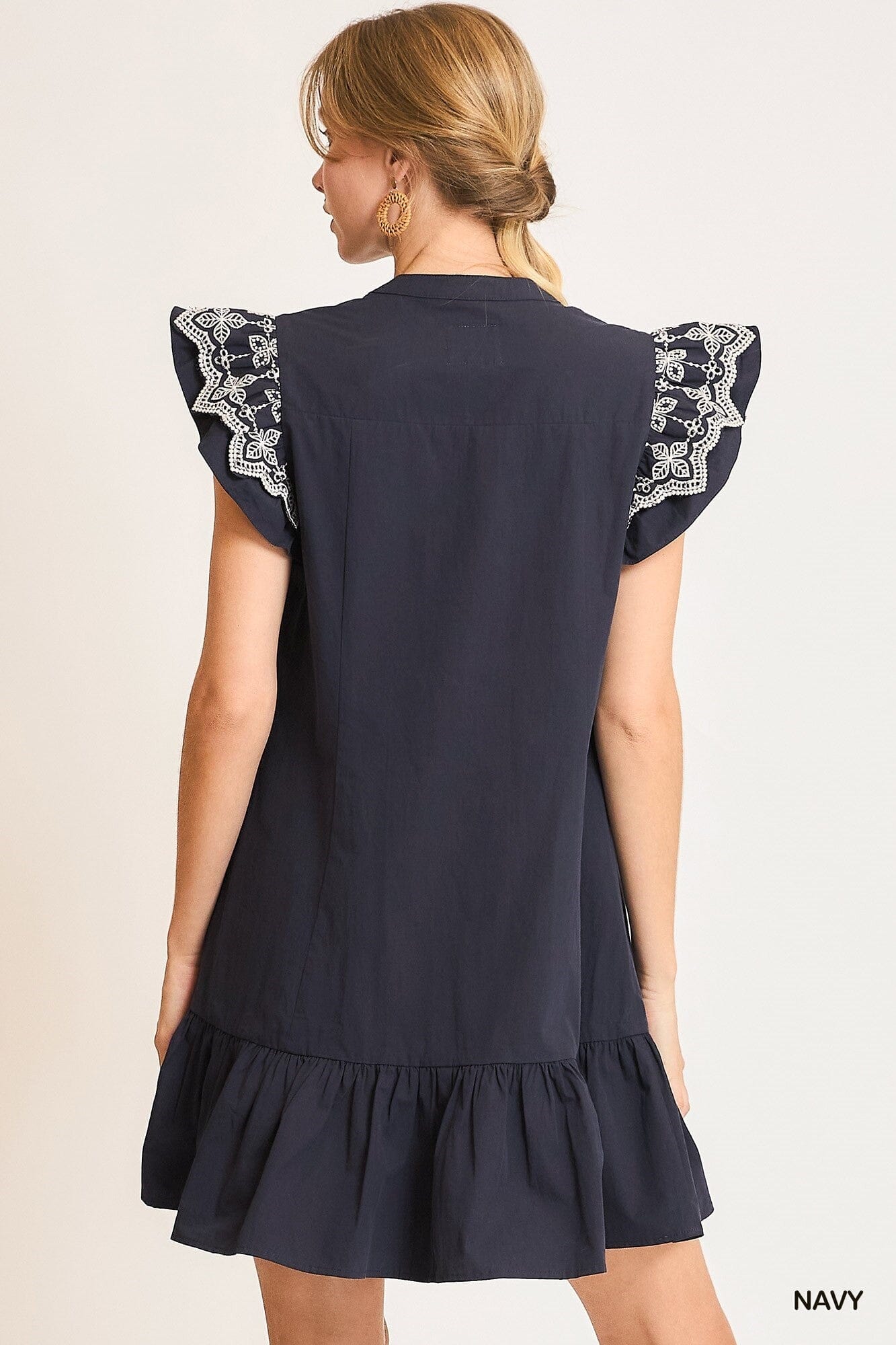 Callie Navy Ruffle Dress The Happy Southerner