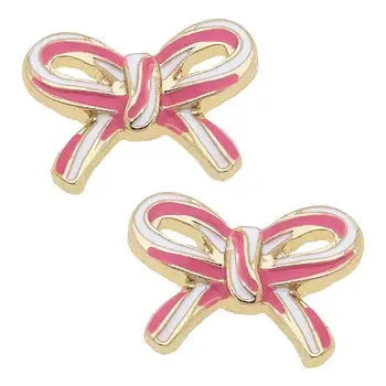 Candy Cane Bow Stud Earrings The Happy Southerner