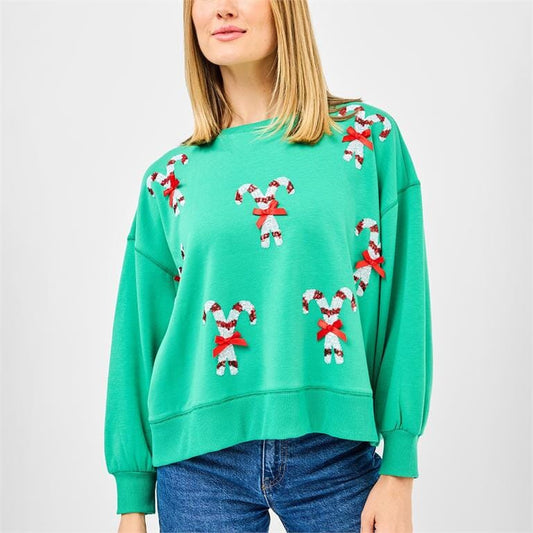 Candy Cane Sweatshirt The Happy Southerner