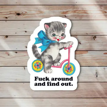 Cat F*Ck Around and Find Out Sticker The Happy Southerner