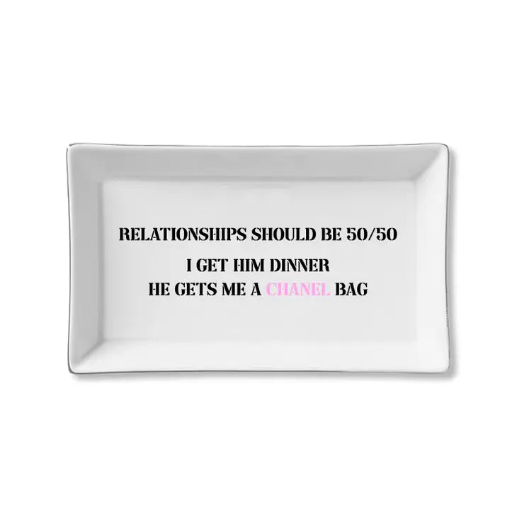 Ceramic Tray - Relationships Should Be 50/50 The Happy Southerner