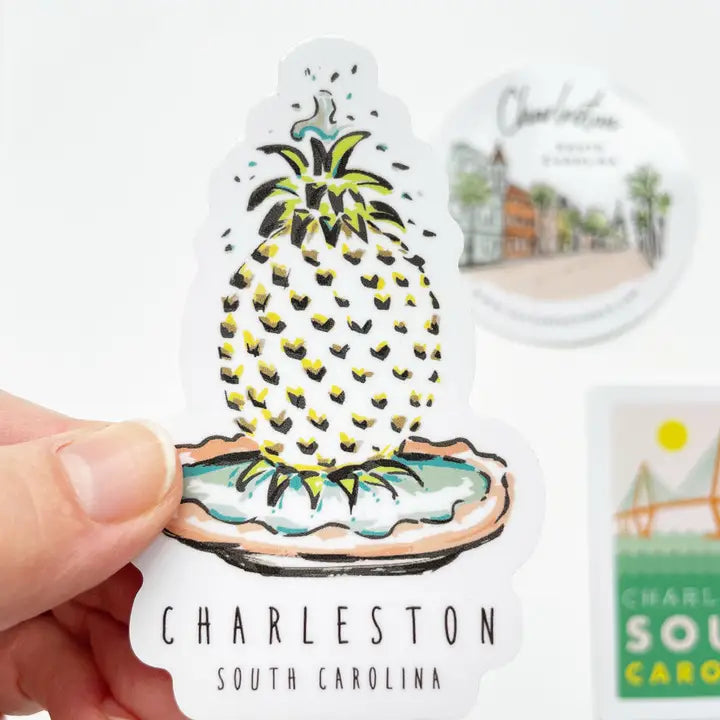 Charleston Pineapple Fountain Sticker The Happy Southerner