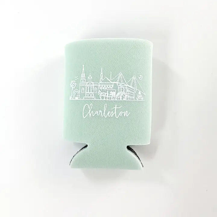 Charleston Rainbow Row Koozie - Mint The Happy Southerner