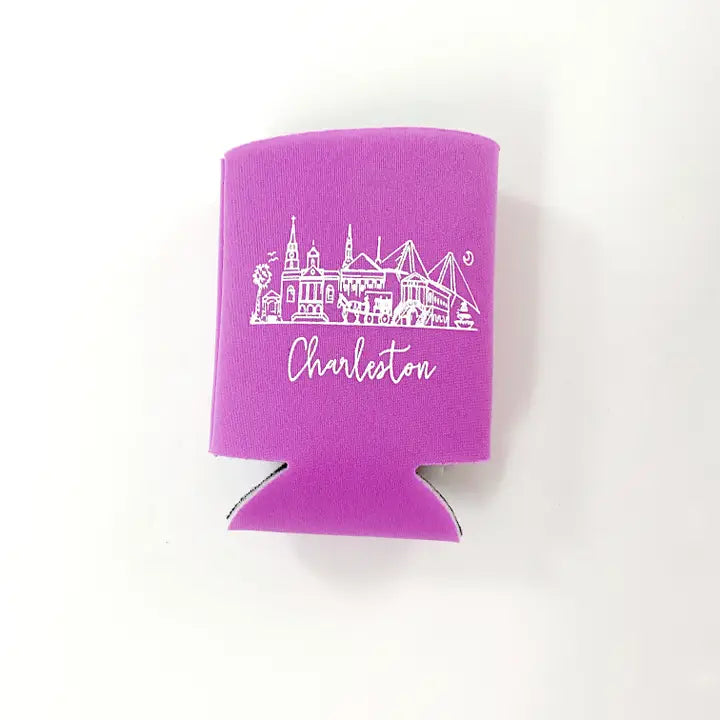 Charleston Rainbow Row Koozie - Purple The Happy Southerner