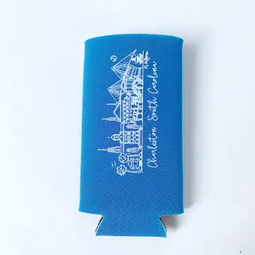 Charleston Slim Koozie - Ocean Blue The Happy Southerner