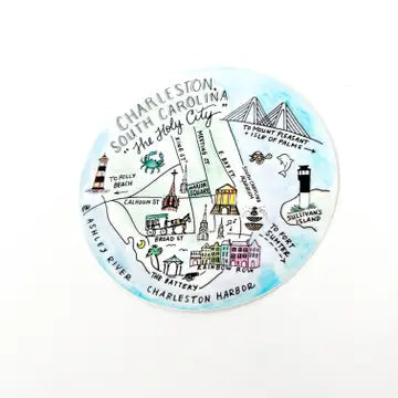Charleston, South Carolina Round Vinyl Stickers The Happy Southerner