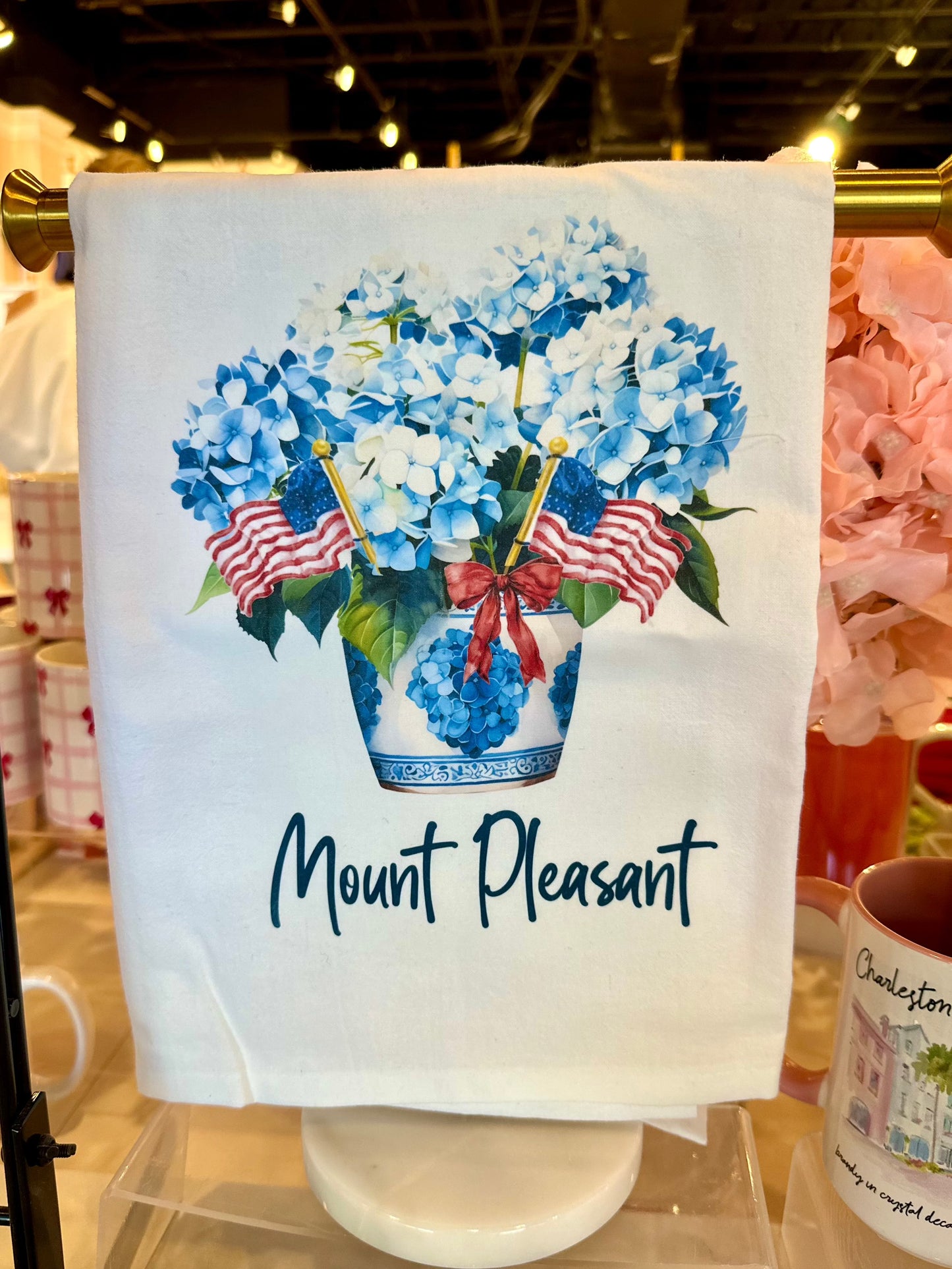 Chinoiserie Hydrangea Tea Towel The Happy Southerner