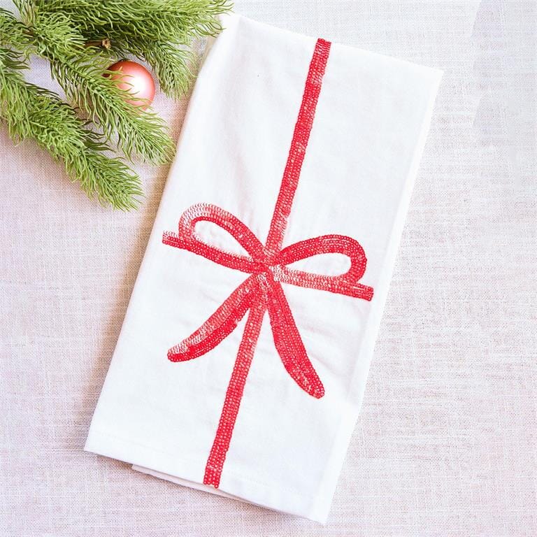 Christmas Bow Tea Towel The Happy Southerner