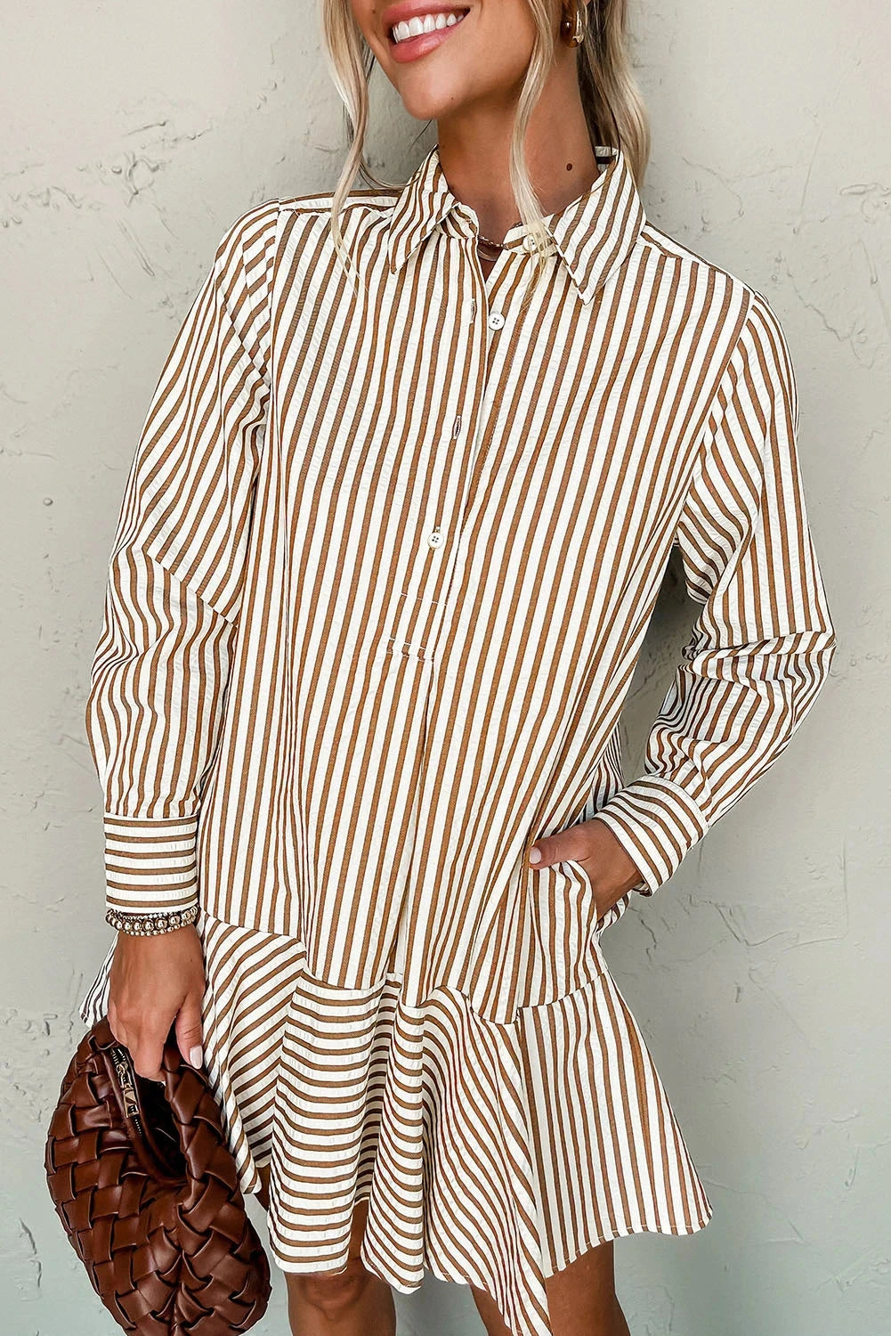Cinnamon Stripe Swing Dress The Happy Southerner
