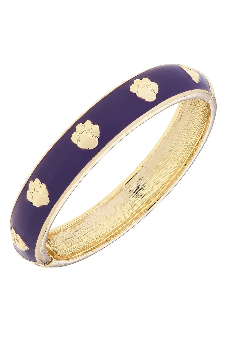 Clemson Hinge Bangle - Purple The Happy Southerner
