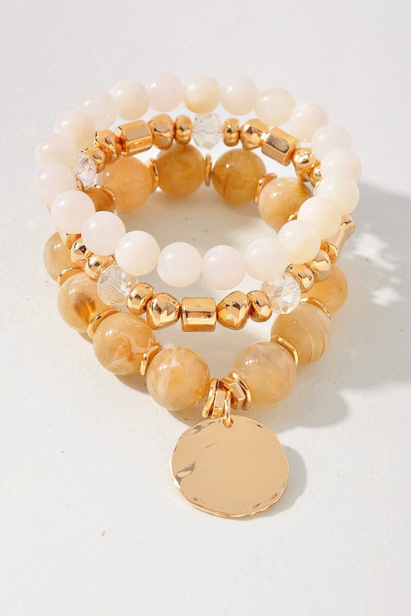 Colorful Beaded Stretch Bracelet The Happy Southerner Tan
