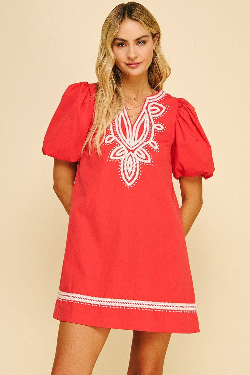 Coral Coast Embroidered Dress The Happy Southerner