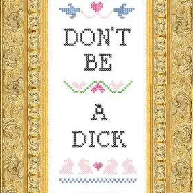 Don't Be A Dick Deluxe Cross Stitch Kit The Happy Southerner