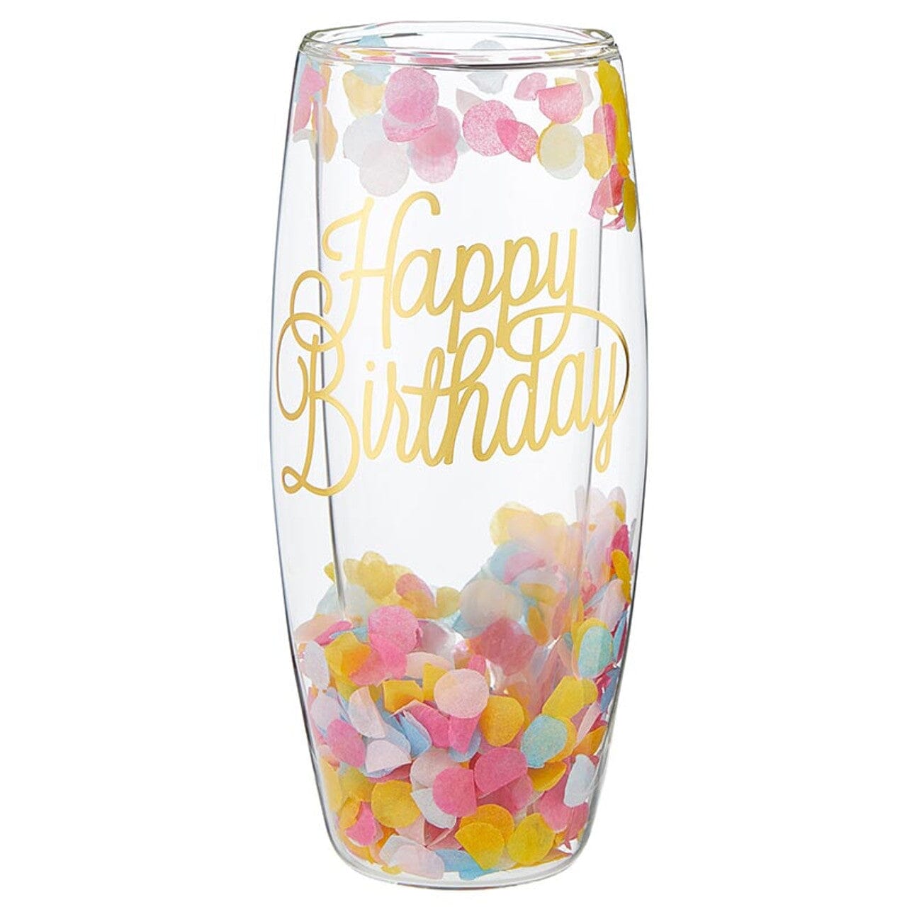 Double-Wall Champagne Glass - Happy Birthday Confetti The Happy Southerner