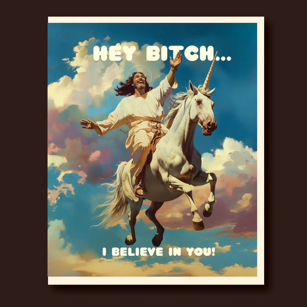 Unicorn Jesus Card