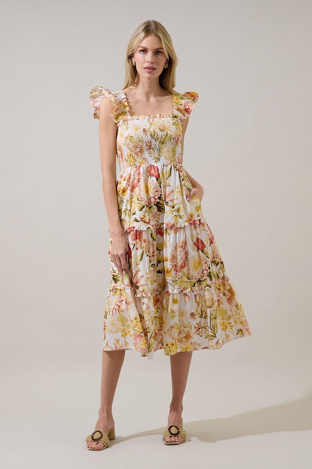 Emy Smocked Midi Dress The Happy Southerner