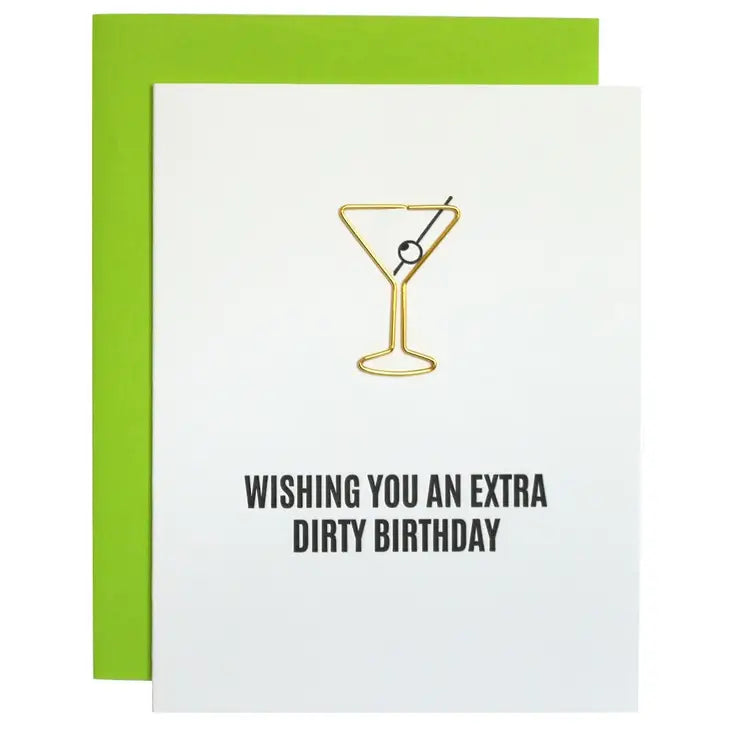 Extra Dirty Birthday Paper Clip Letterpress Card The Happy Southerner