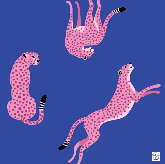 FLIRTY LEOPARDS MAT - COBALT BLUE The Happy Southerner