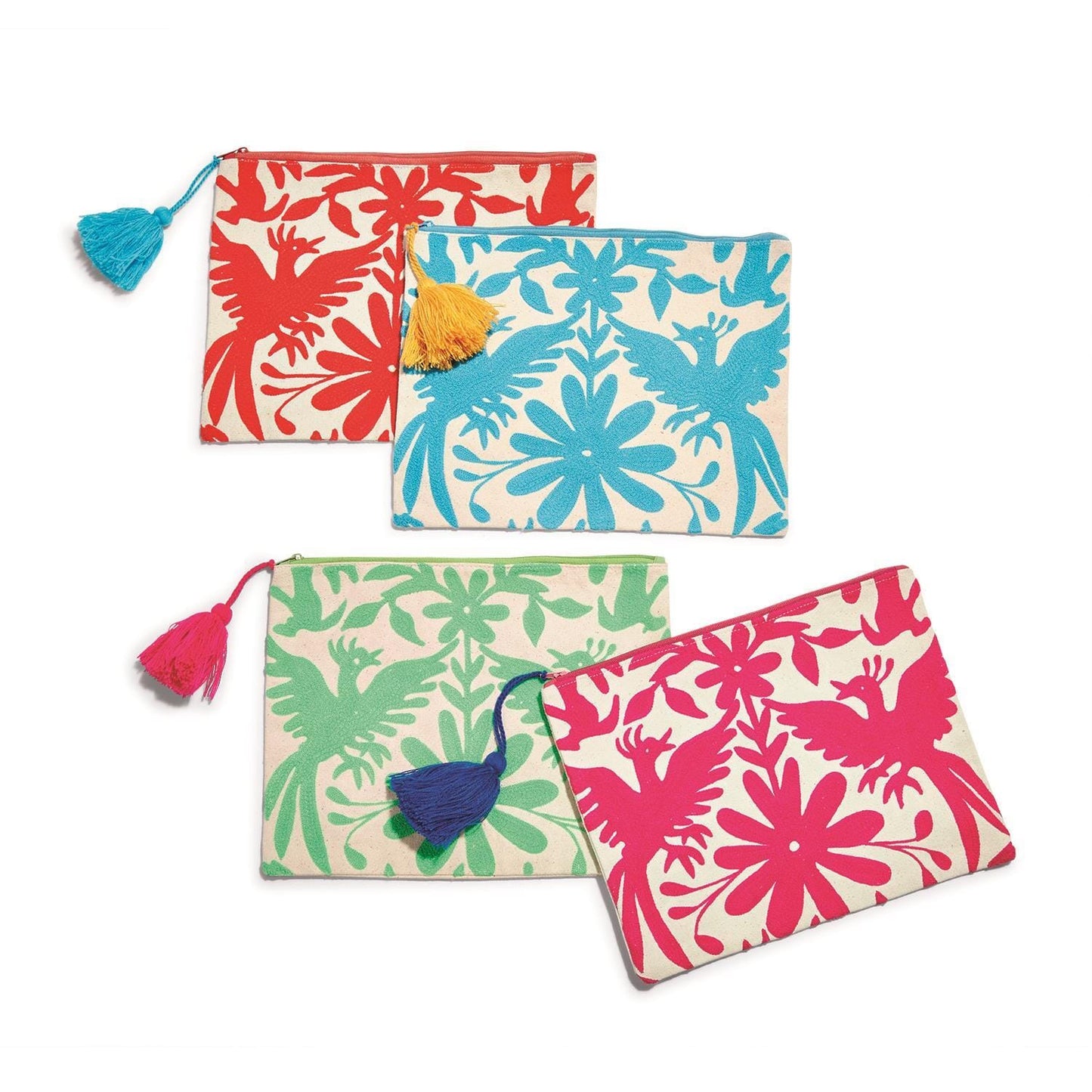 Flora and Fauna Embroidered Multipurpose Pouch The Happy Southerner