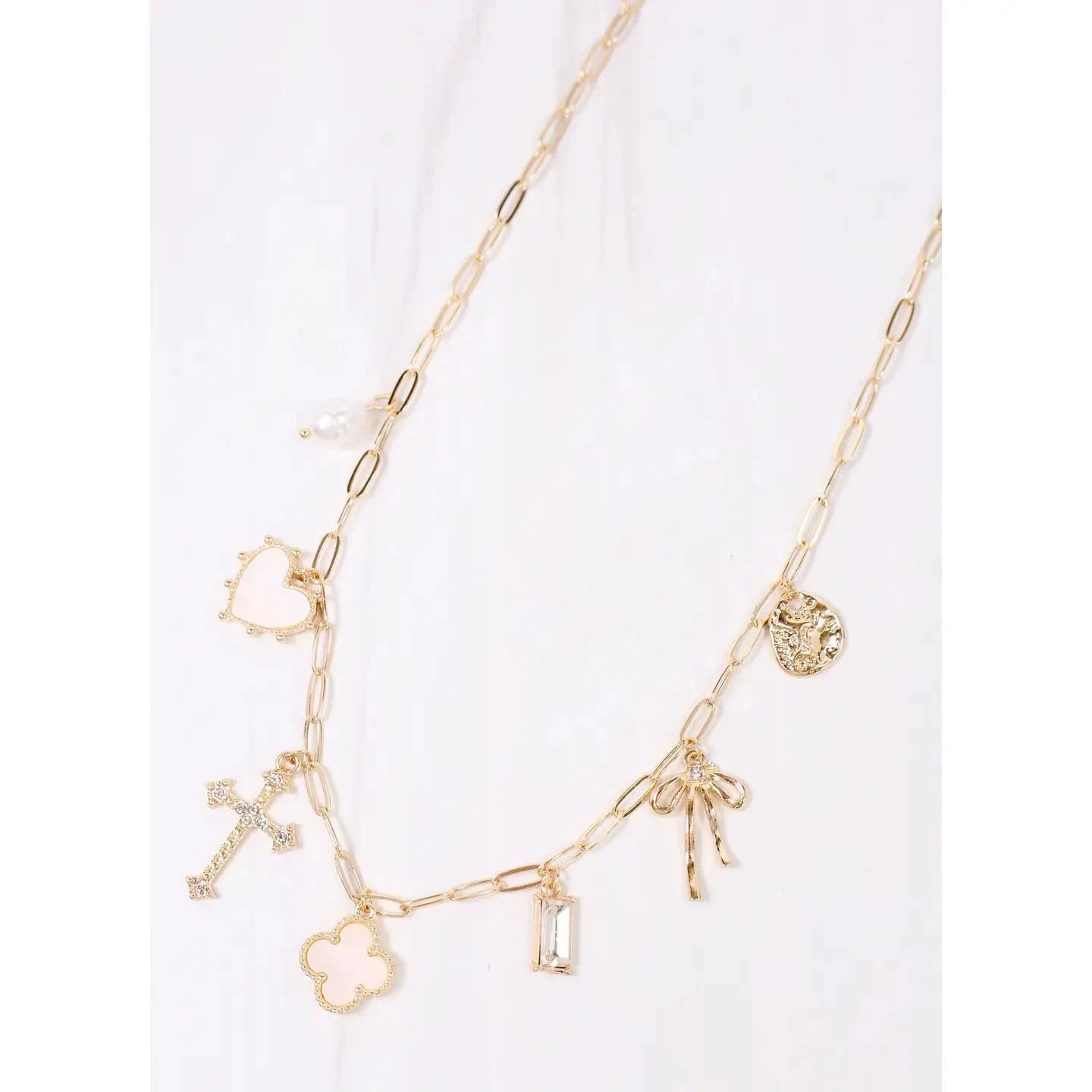Ginifer Charm Necklace Gold The Happy Southerner