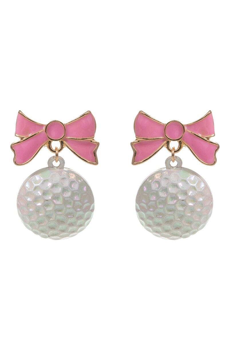 Golf Ball Bow Earrings The Happy Southerner