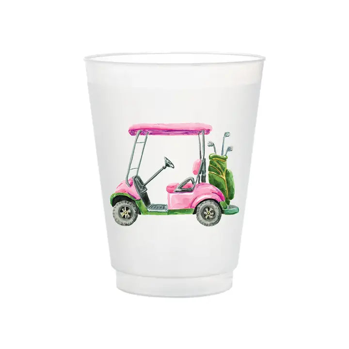 Golf Cart Frosted Cup - Set of 6 The Happy Southerner