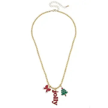 Holly Jolly Ball Bead Necklace The Happy Southerner