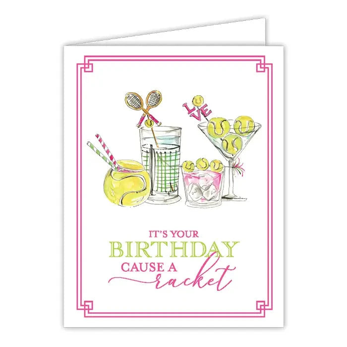 Its Your Birthday Cause Racket Tennis Greeting Card The Happy Southerner