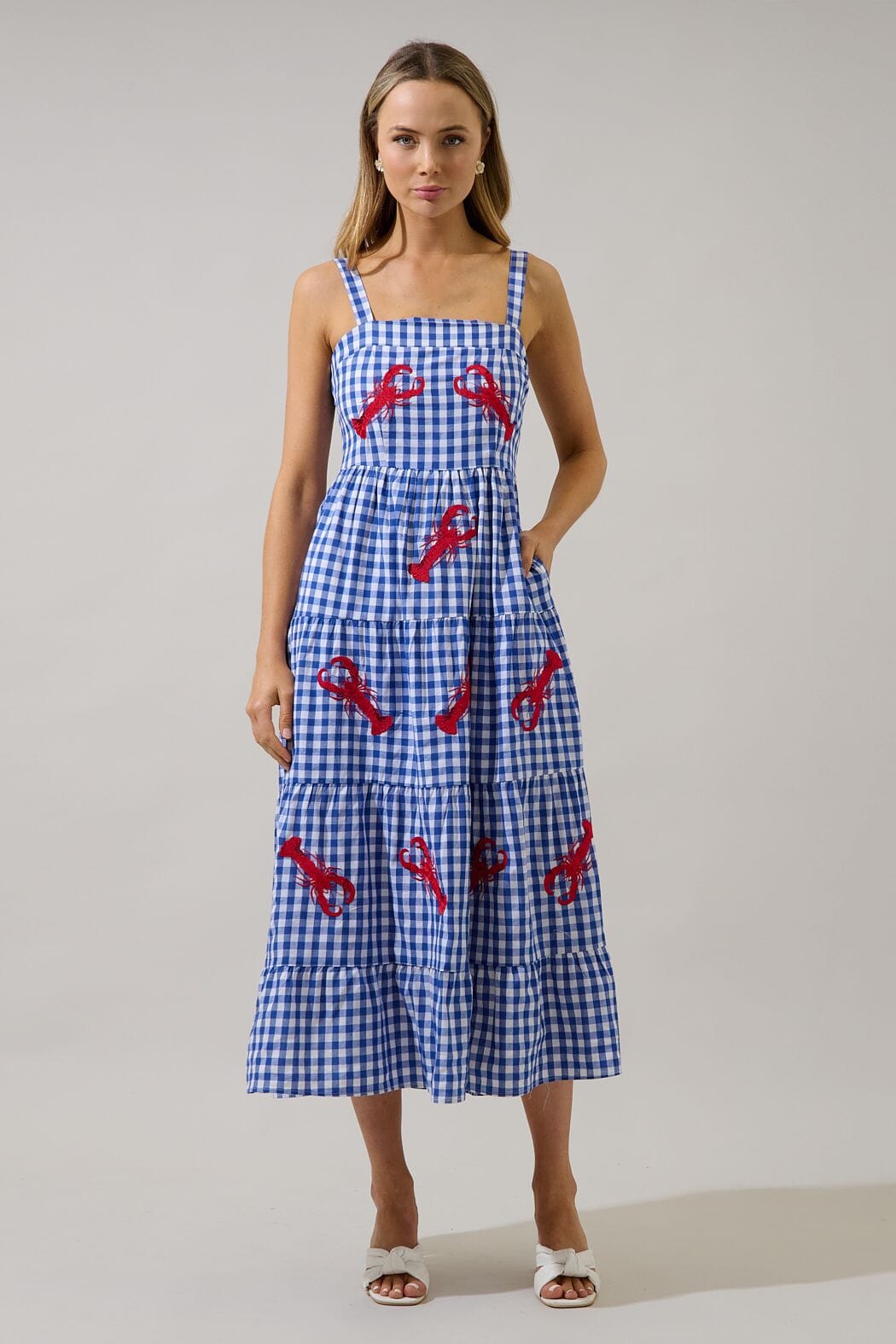 Lobster Embroidered Tiered Maxi Dress The Happy Southerner