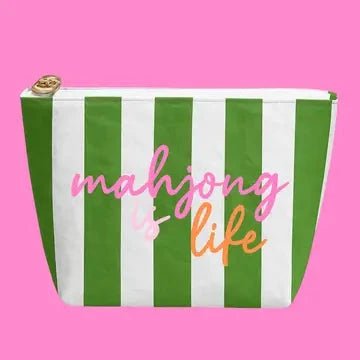 Mahjong Bag | Mahjong Is Life Preppy Stripe Mahjong Gift Bag The Happy Southerner