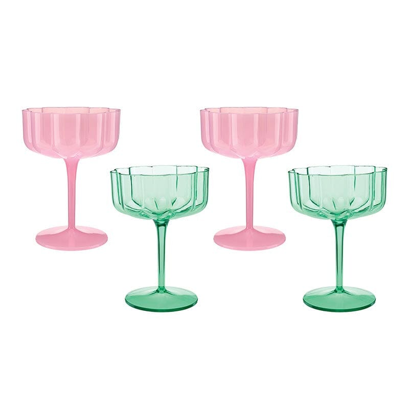 Mahjong Plastic Coupe Glasses The Happy Southerner