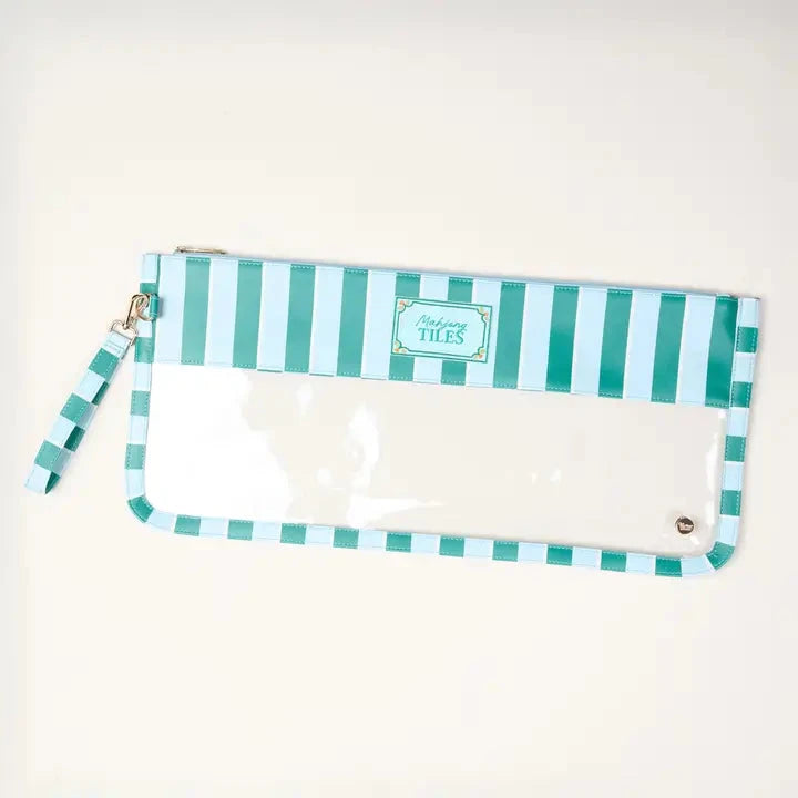 Mahjong Tiles Bag Teal Teal Stripe The Happy Southerner