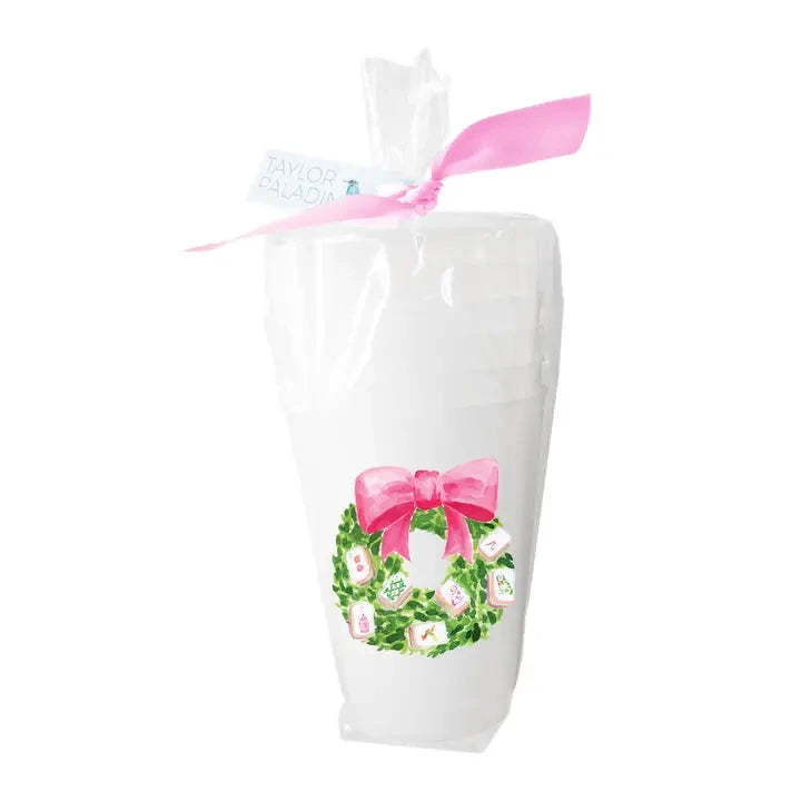 Mahjong Wreath Frosted Cup The Happy Southerner
