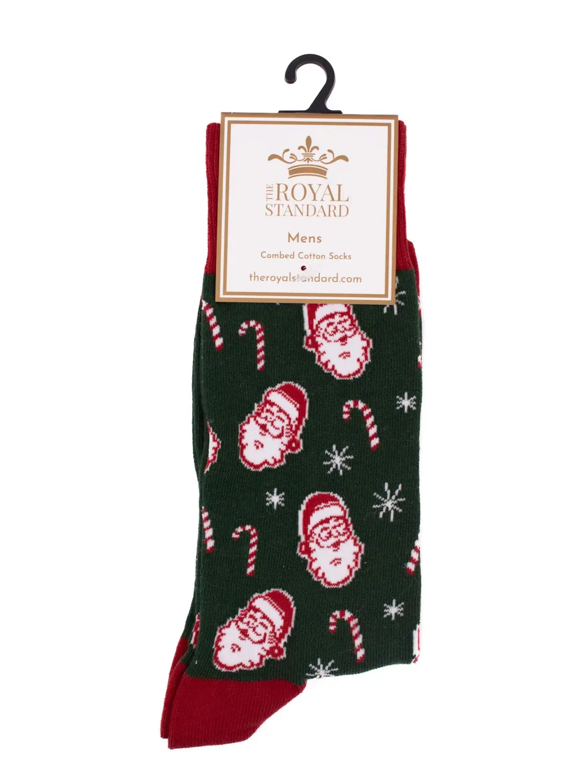 Men's Candy Cane Christmas Socks Dark Green The Happy Southerner