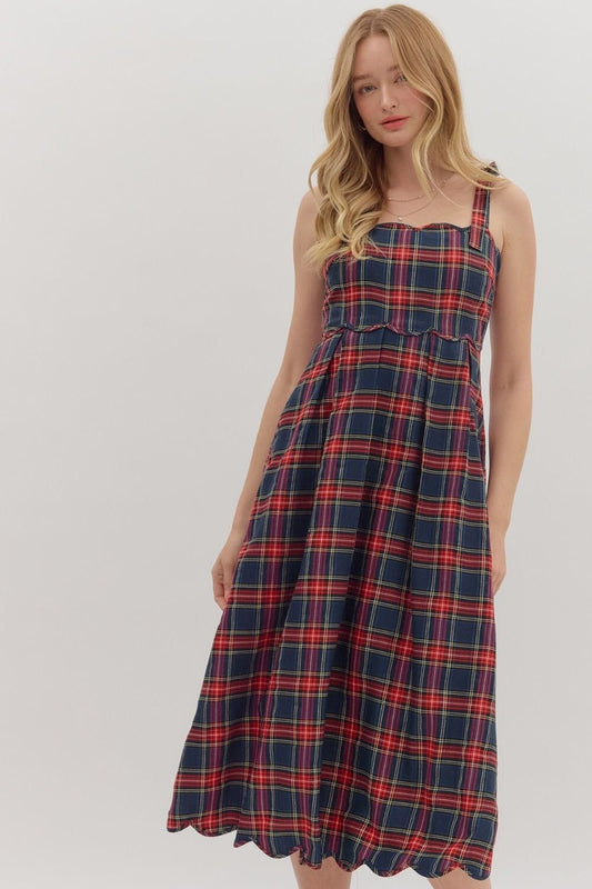 Merry & Bright Plaid Midi Dress The Happy Southerner