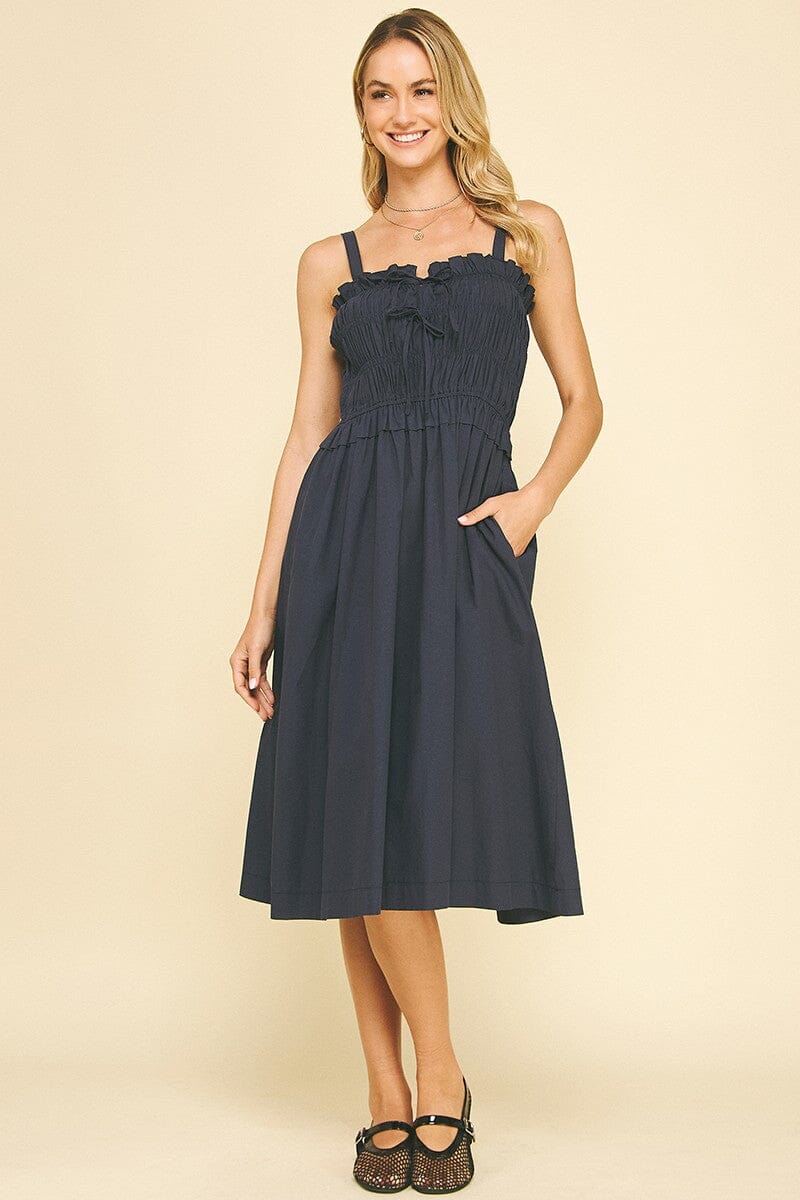 Midnight Stroll Smocked Midi Dress The Happy Southerner