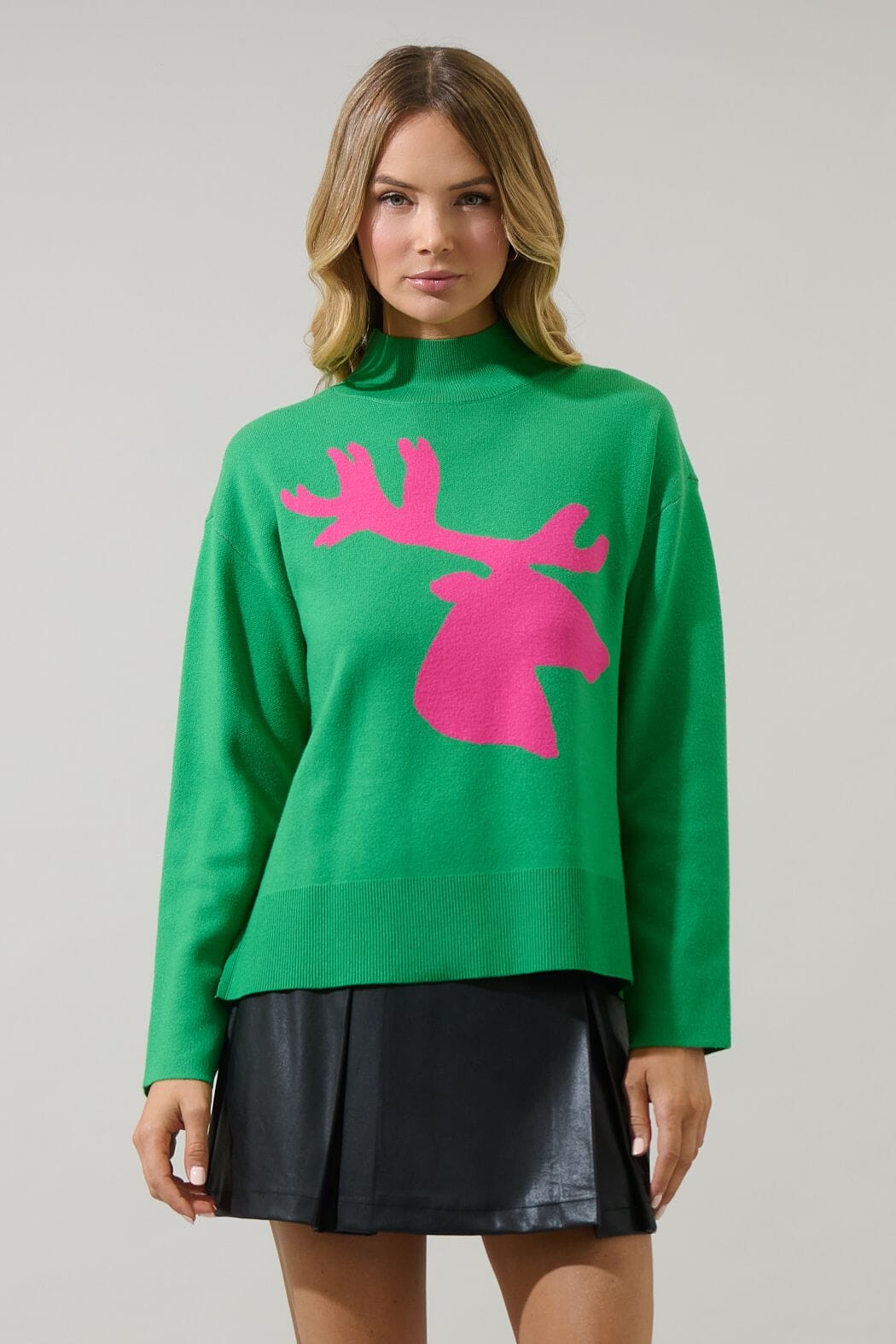 Milly Moose Mock Neck Sweater The Happy Southerner