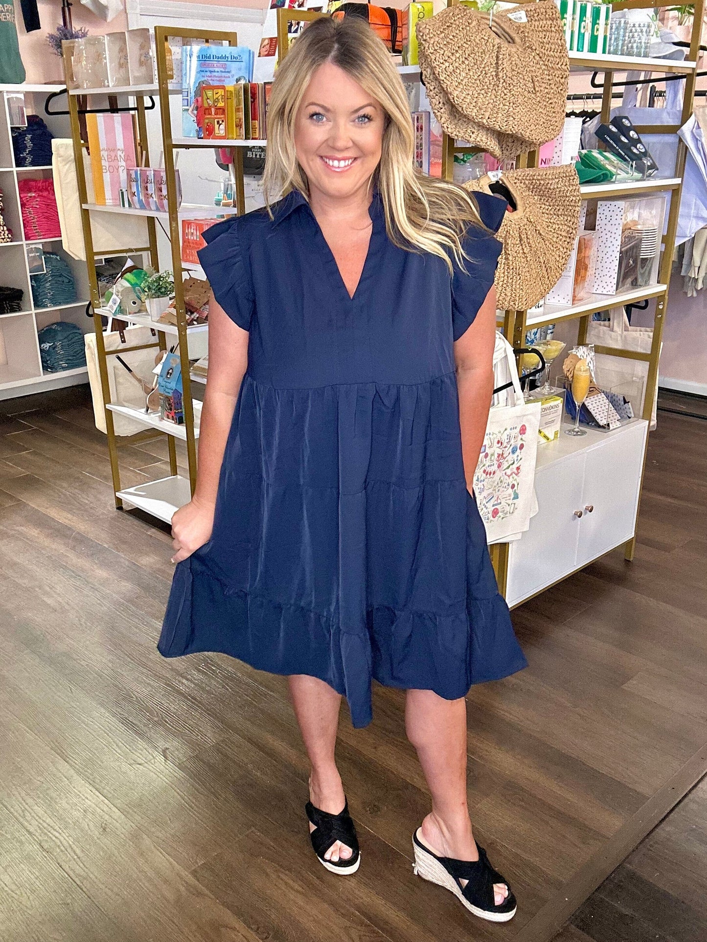 Nan Navy Dress Plus Size The Happy Southerner