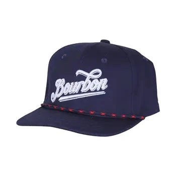 Navy Bourbon Word Stitched Rope Hat The Happy Southerner
