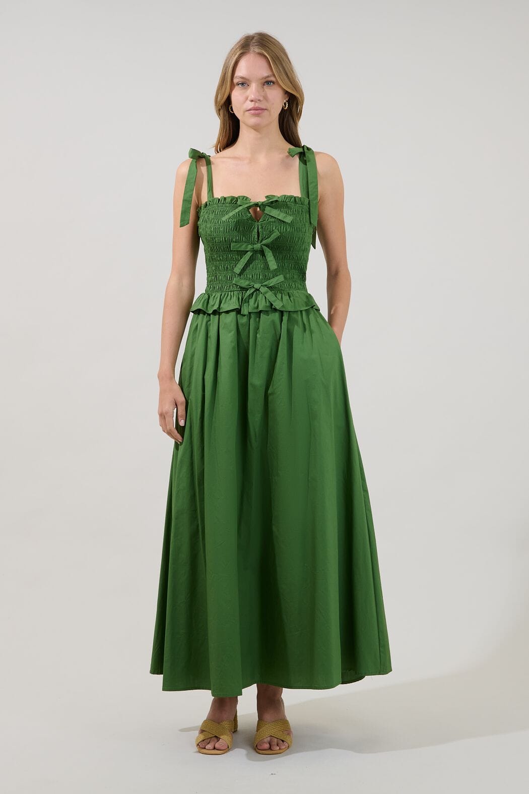 Neve Ruffle Smock Maxi Dress The Happy Southerner