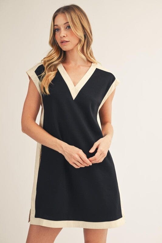 Noir V-Neck Dress The Happy Southerner