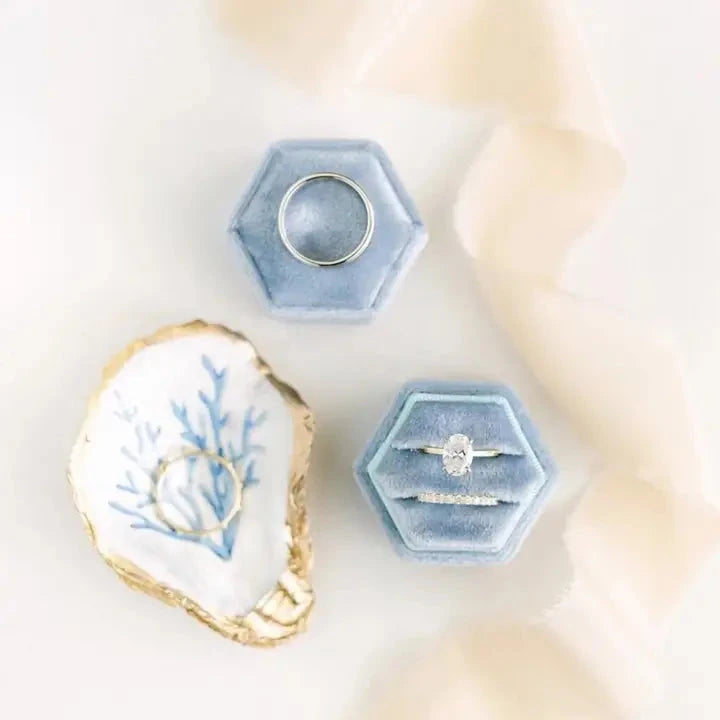 Oyster Ring Dish - Light Blue The Happy Southerner