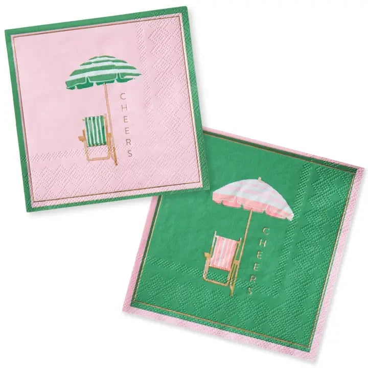 Palm Beach - Cheers Cabana Umbrella Cocktail Napkin The Happy Southerner